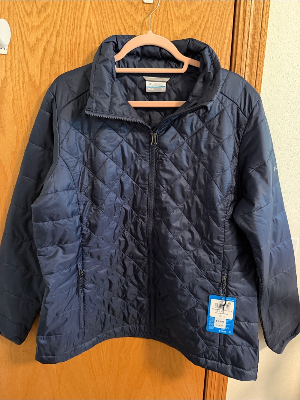 Columbia Navy Quilted Jacket with Full Zip